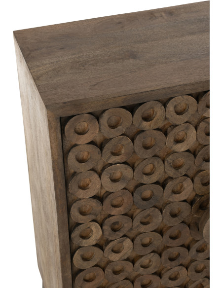 Buffet moderne Bas 2 portes en Bois de manguier Marron Qalden - 8