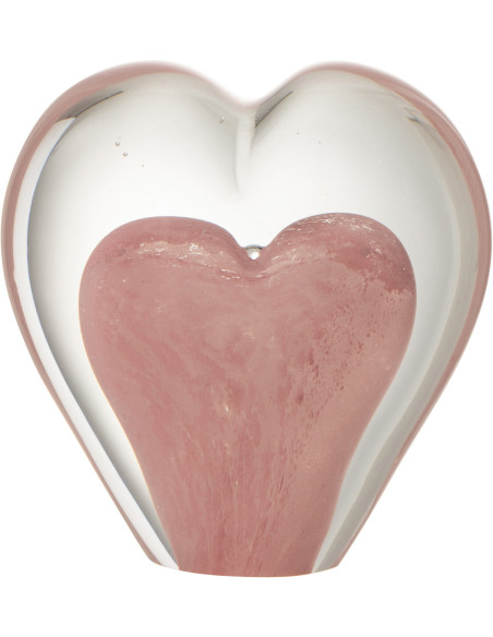 Sulfure Originale Coeur Roméo en Verre Rose 10 cm J-Line - 1