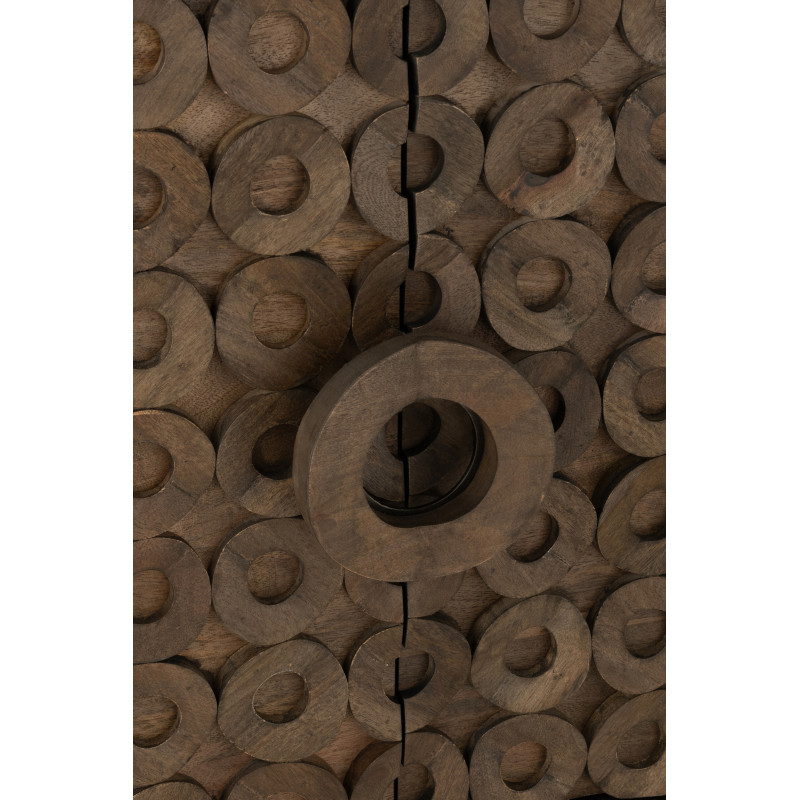 Buffet moderne Bas 4 portes en Bois de manguier Marron Qalden - 7