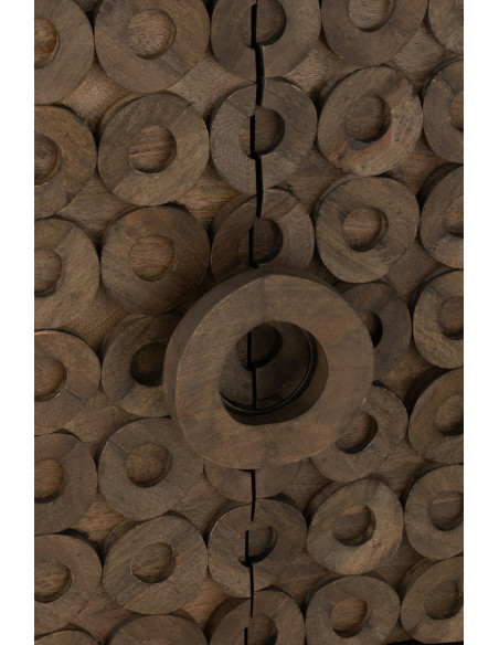 Buffet moderne Bas 4 portes en Bois de manguier Marron Qalden - 7