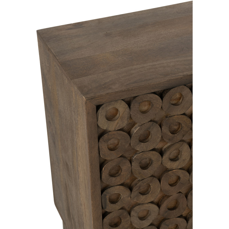 Buffet moderne Bas 4 portes en Bois de manguier Marron Qalden - 8