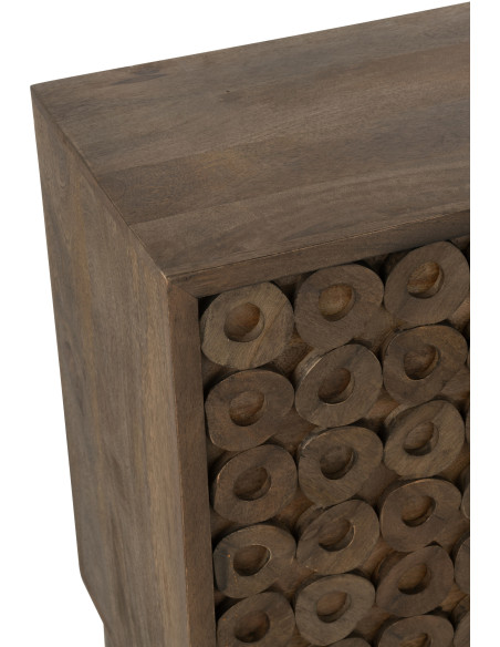 Buffet moderne Bas 4 portes en Bois de manguier Marron Qalden - 8