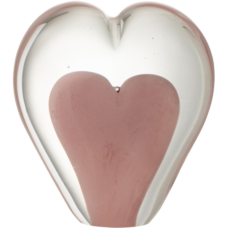 Sulfure Originale XL Coeur Roméo en Verre Rose 12 cm J-Line - 1