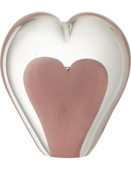 Sulfure Originale XL Coeur Roméo en Verre Rose 12 cm J-Line - 1