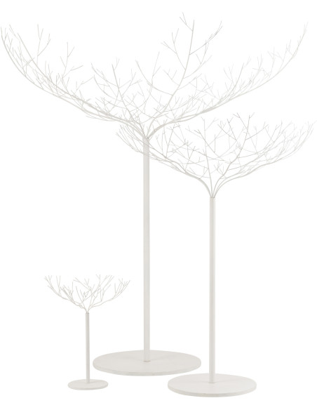 Arbre décoratif original XXL Branches nues Hauteur 250 cm en Métal Blanc Calyra - 4