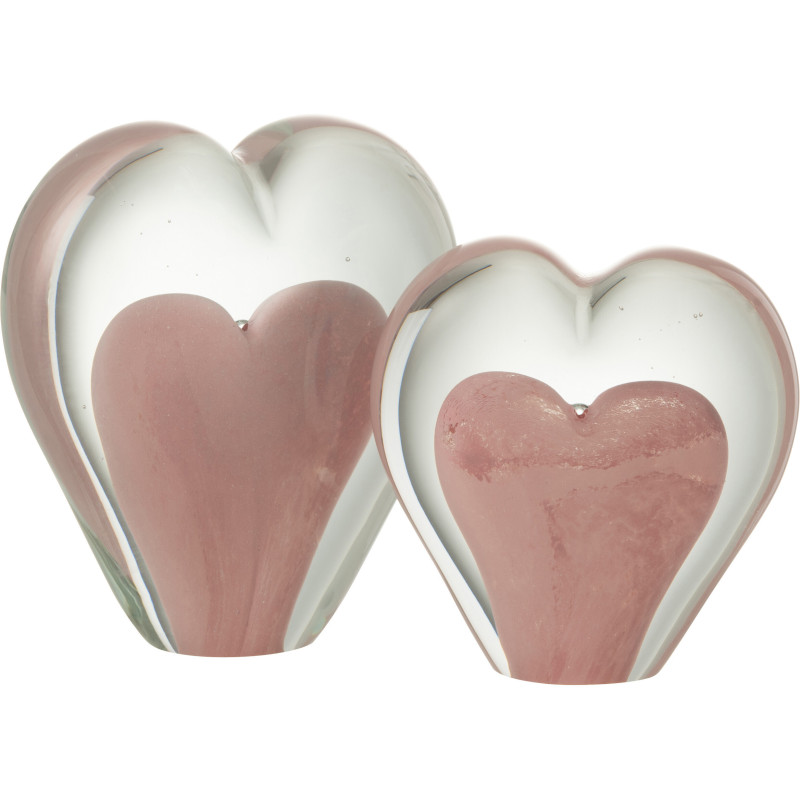 Sulfure Originale XL Coeur Roméo en Verre Rose 12 cm J-Line - 2