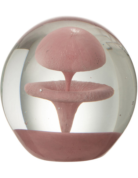 Sulfure Ronde Bulle Rondo en Verre Rose 8 cm J-Line - 1