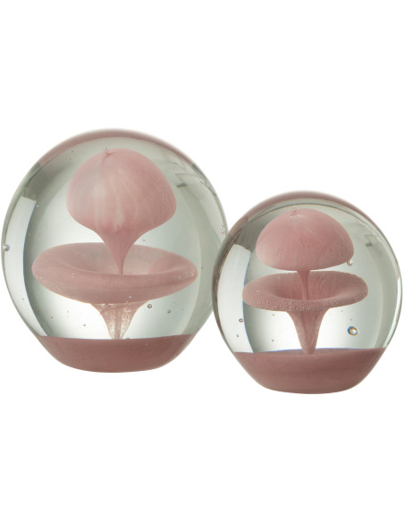 Sulfure Ronde Bulle Rondo en Verre Rose 10 cm - 2