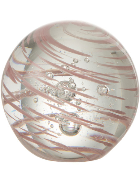 Sulfure Ronde Tourbillon Vortex en Verre Rose 8 cm J-Line - 1