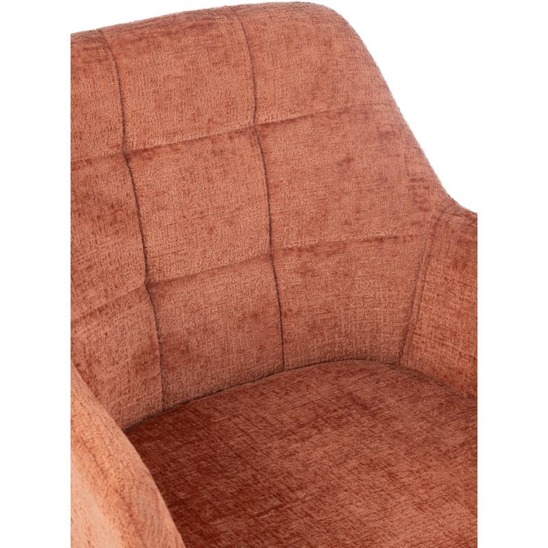 Fauteuil de table moderne pivotant en Tissu acrylique Pêche Métal Noir Louna - 8