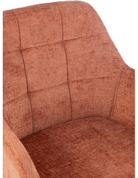 Fauteuil de table moderne pivotant en Tissu acrylique Pêche Métal Noir Louna - 8