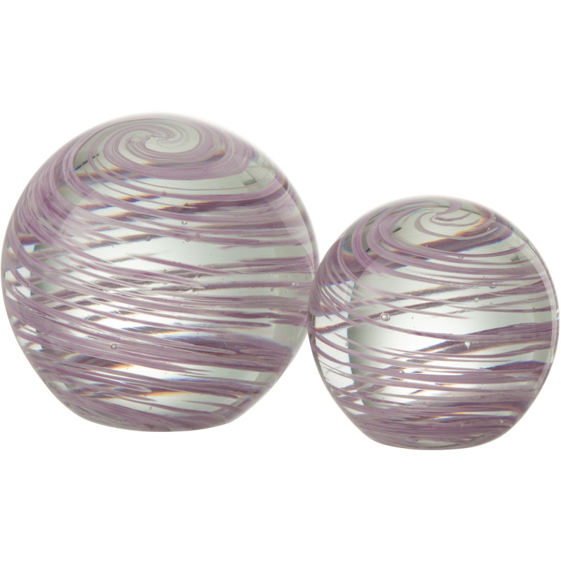 Sulfure Ronde Tourbillon Vortex en Verre Violet 10 cm - 2