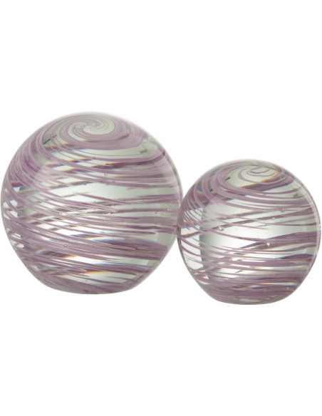 Sulfure Ronde Tourbillon Vortex en Verre Violet 10 cm - 2