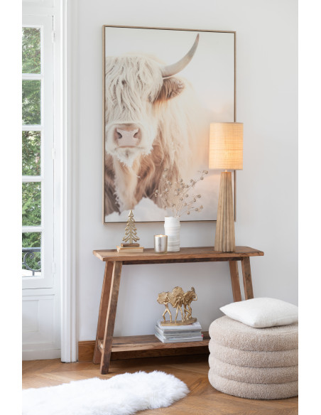 Console moderne Rectangulaire 1 étagère en Bois de manguier Naturel Cylorn - 8