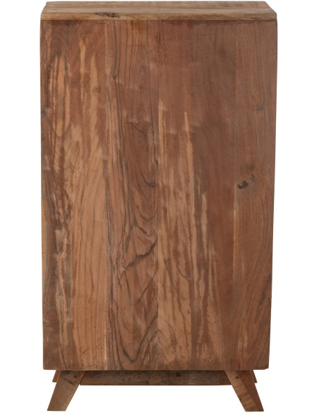 Meuble d'apothicaire revisité 1 porte 11 tiroirs en Bois recyclé Naturel Verre Semi-transparent Haldyn - 8