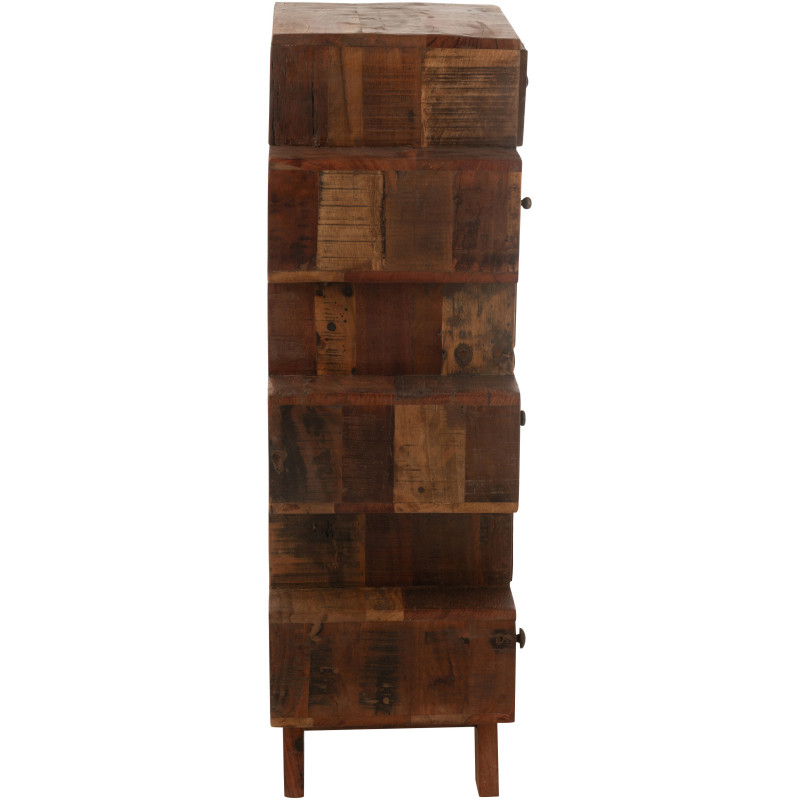 Chiffonnier vintage apothicaire 8 tiroirs en Bois recyclé Naturel Vinto - 3