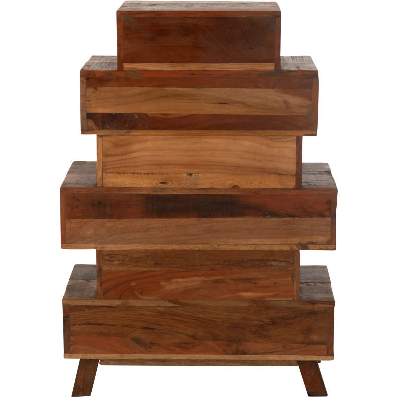 Chiffonnier vintage apothicaire 8 tiroirs en Bois recyclé Naturel Vinto - 4