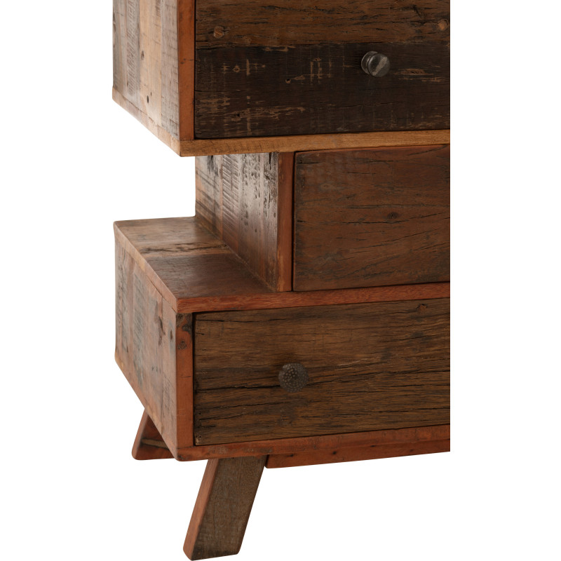 Chiffonnier vintage apothicaire 8 tiroirs en Bois recyclé Naturel Vinto - 5