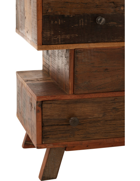Chiffonnier vintage apothicaire 8 tiroirs en Bois recyclé Naturel Vinto - 5