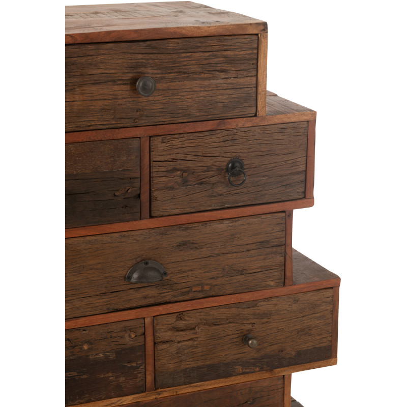 Chiffonnier vintage apothicaire 8 tiroirs en Bois recyclé Naturel Vinto - 7