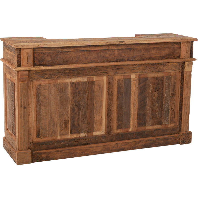 Meuble Bar vintage 2 tiroirs 6 niches en Bois recyclé Naturel Rynell - 1