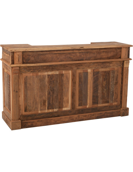 Meuble Bar vintage 2 tiroirs 6 niches en Bois recyclé Naturel Rynell - 1