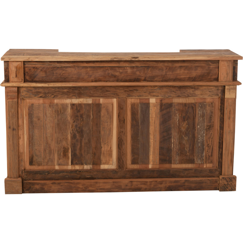 Meuble Bar vintage 2 tiroirs 6 niches en Bois recyclé Naturel Rynell - 2