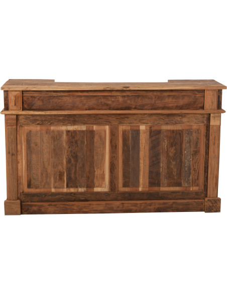 Meuble Bar vintage 2 tiroirs 6 niches en Bois recyclé Naturel Rynell - 2