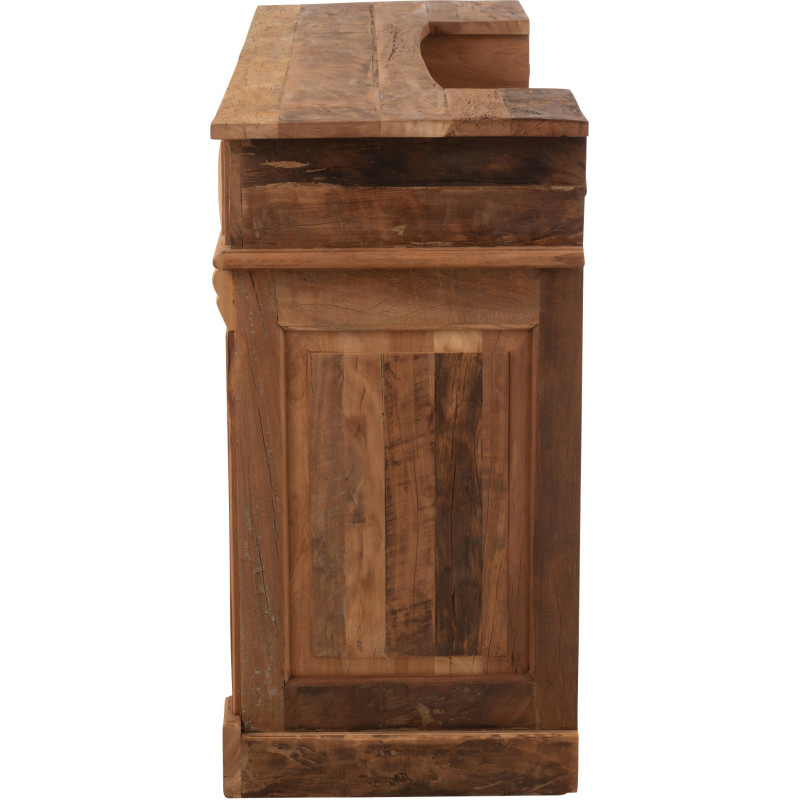 Meuble Bar vintage 2 tiroirs 6 niches en Bois recyclé Naturel Rynell - 3