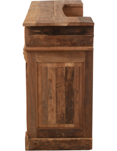 Meuble Bar vintage 2 tiroirs 6 niches en Bois recyclé Naturel Rynell - 3