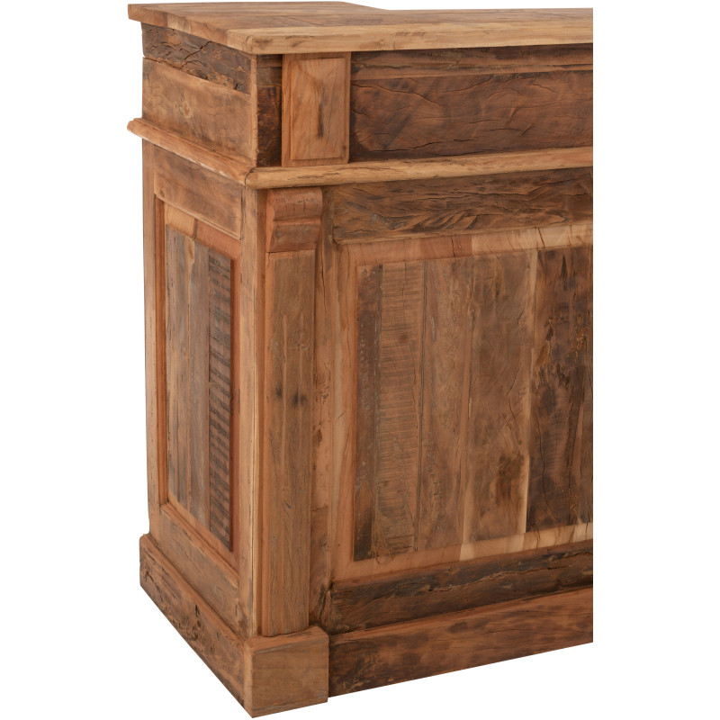Meuble Bar vintage 2 tiroirs 6 niches en Bois recyclé Naturel Rynell - 5