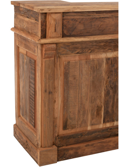 Meuble Bar vintage 2 tiroirs 6 niches en Bois recyclé Naturel Rynell - 5