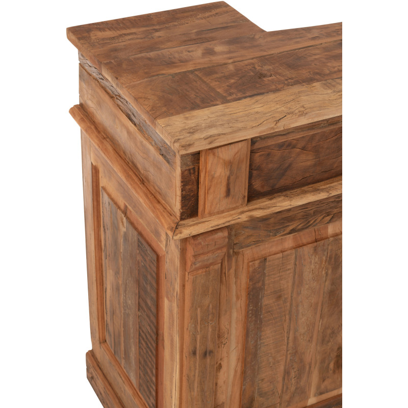 Meuble Bar vintage 2 tiroirs 6 niches en Bois recyclé Naturel Rynell - 6