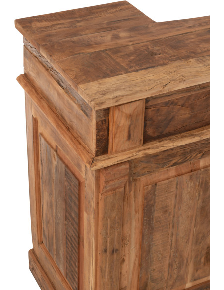 Meuble Bar vintage 2 tiroirs 6 niches en Bois recyclé Naturel Rynell - 6