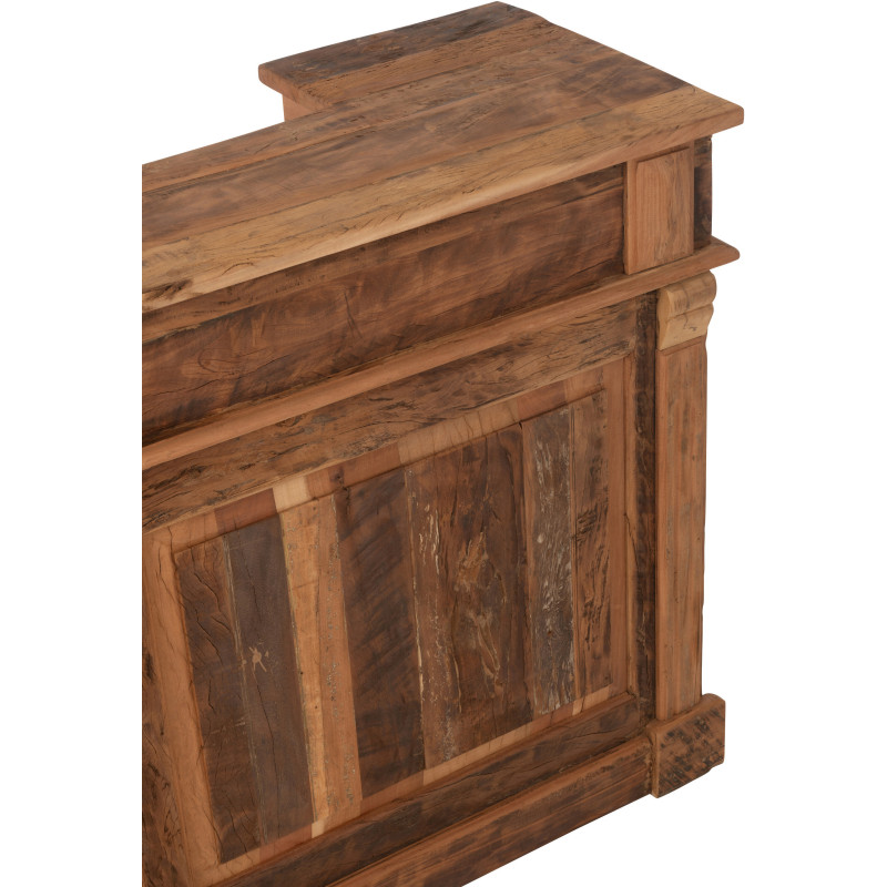 Meuble Bar vintage 2 tiroirs 6 niches en Bois recyclé Naturel Rynell - 7