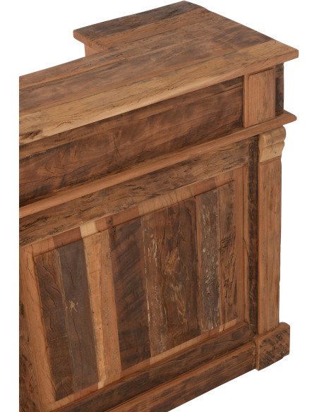 Meuble Bar vintage 2 tiroirs 6 niches en Bois recyclé Naturel Rynell - 7