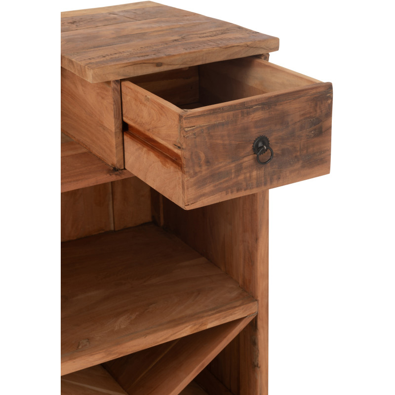 Meuble Bar vintage 2 tiroirs 6 niches en Bois recyclé Naturel Rynell - 10