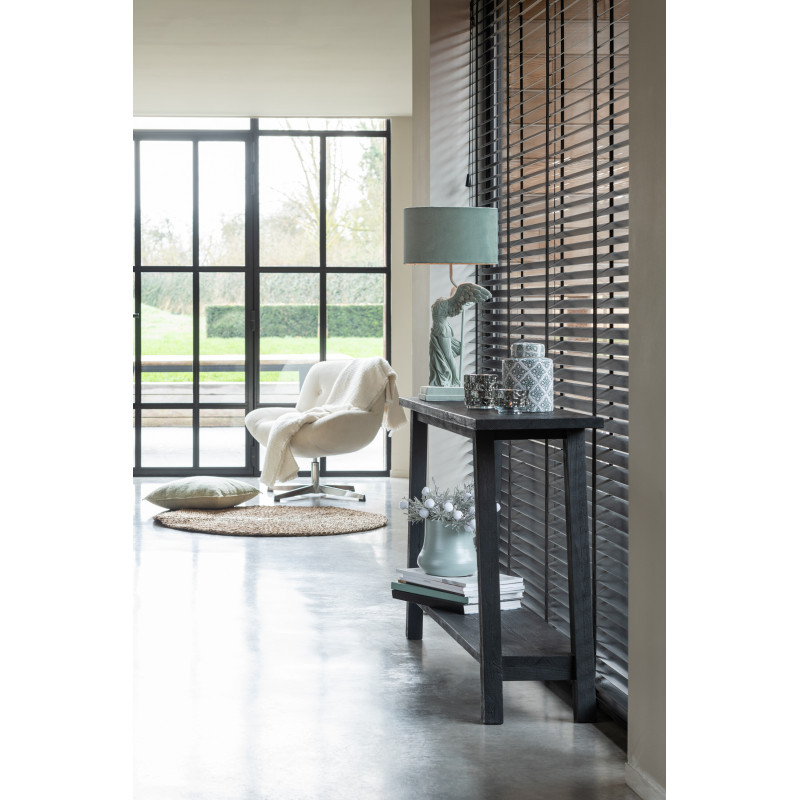 Console moderne Rectangulaire 1 étagère en Bois de manguier Noir Cylorn - 2