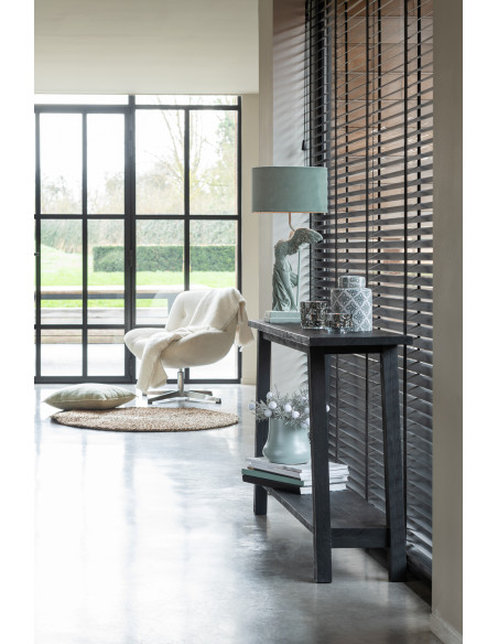 Console moderne Rectangulaire 1 étagère en Bois de manguier Noir Cylorn - 2