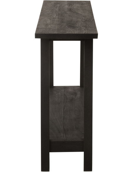 Console moderne Rectangulaire 1 étagère en Bois de manguier Noir Cylorn - 4