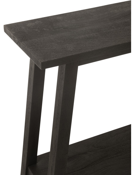 Console moderne Rectangulaire 1 étagère en Bois de manguier Noir Cylorn - 6