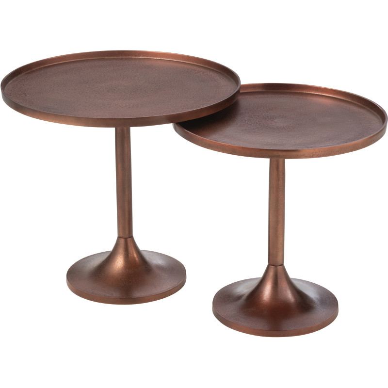 Table basse gigogne moderne Ronde en Métal Bronze Myreon (Lot de 2) - 1