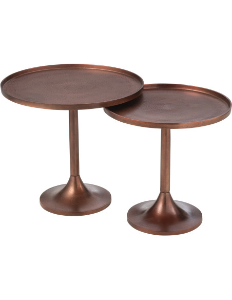 Table basse gigogne moderne Ronde en Métal Bronze Myreon (Lot de 2) - 1