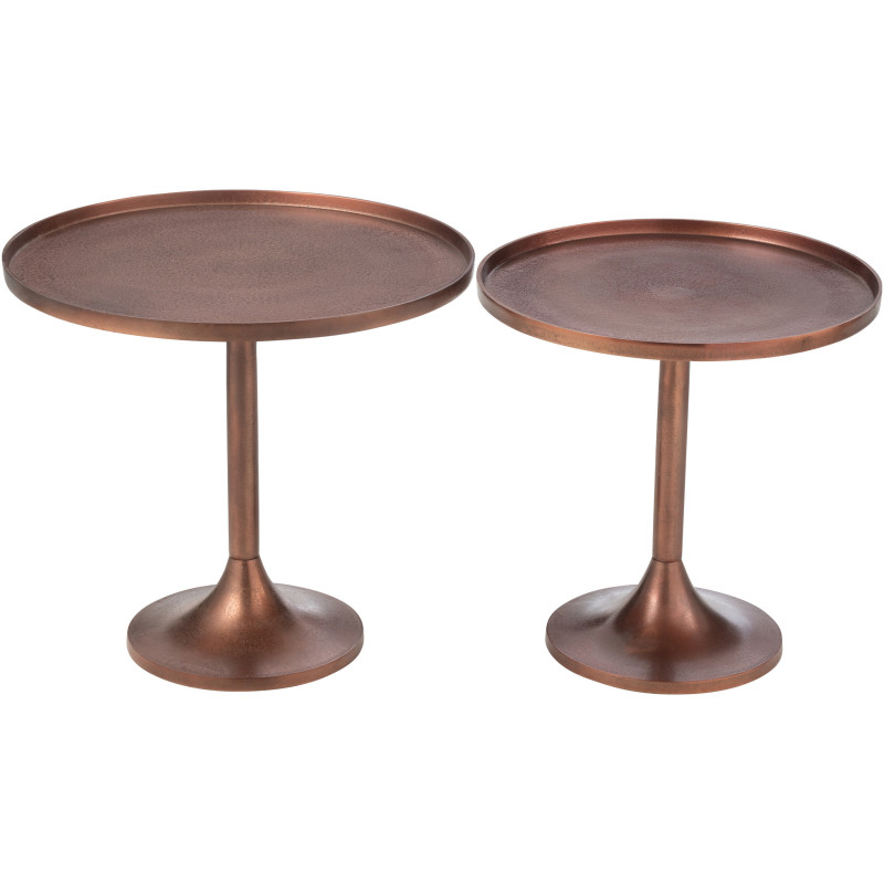 Table basse gigogne moderne Ronde en Métal Bronze Myreon (Lot de 2) - 3