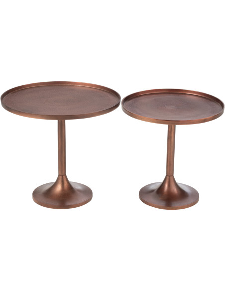 Table basse gigogne moderne Ronde en Métal Bronze Myreon (Lot de 2) - 3