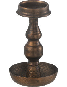 Bougeoir vintage Hauteur 19 cm en Métal Marron Talon - 1