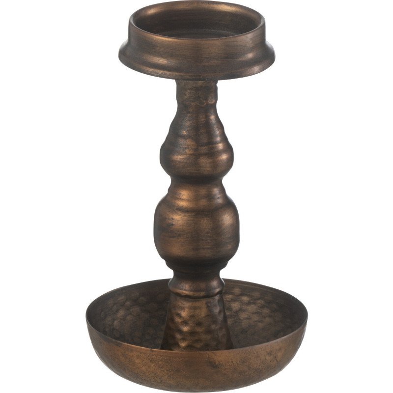 Bougeoir vintage Hauteur 19 cm en Métal Marron Talon - 1