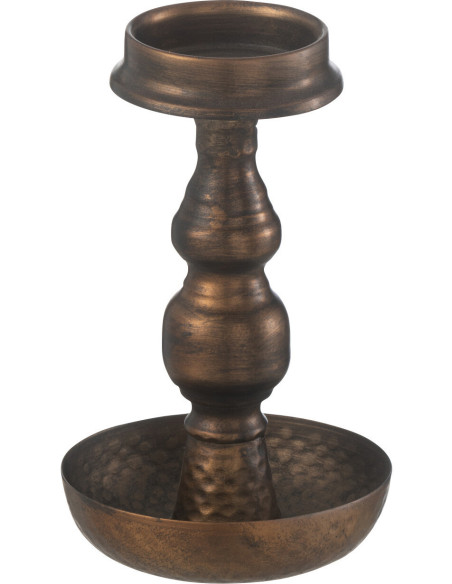 Bougeoir vintage Hauteur 19 cm en Métal Marron Talon - 1
