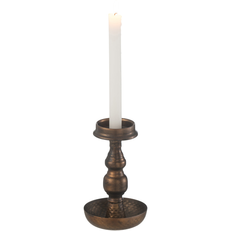 Bougeoir vintage Hauteur 19 cm en Métal Marron Talon - 2