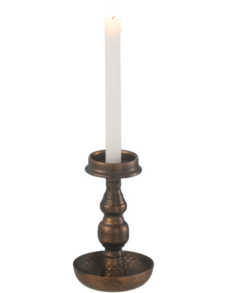 Bougeoir vintage Hauteur 19 cm en Métal Marron Talon - 2